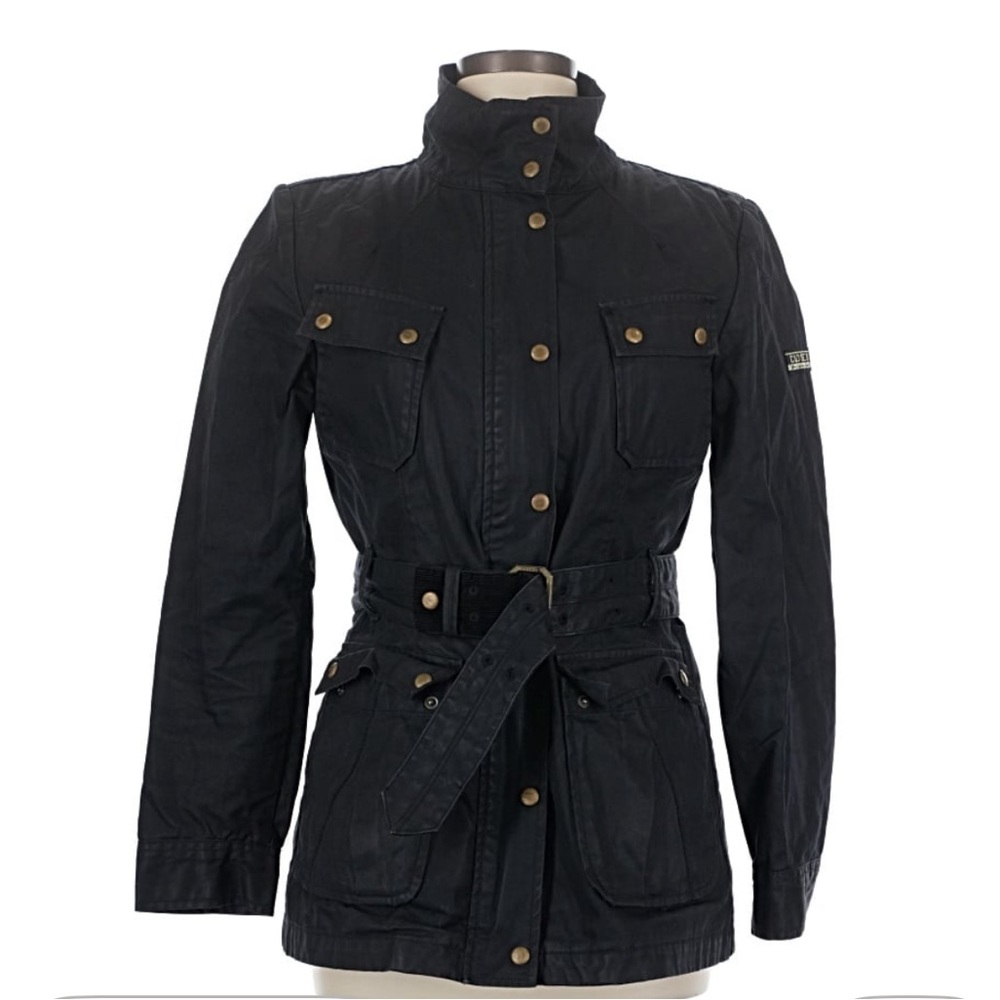 Closed Black Belted Utility Jacket Sz Medium